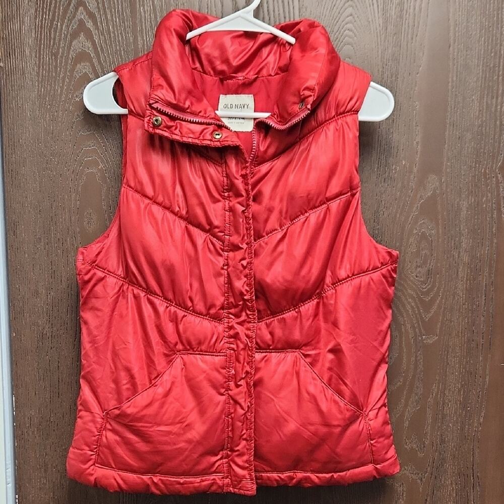 Old Navy Vibrant Red Quilted Vest